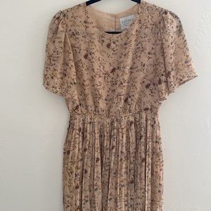 Tan midi dress floral maternity dress